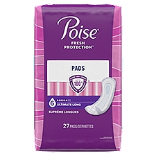 Poise Ultimate Absorbency Incontinence Pads - Long, 27 Each
