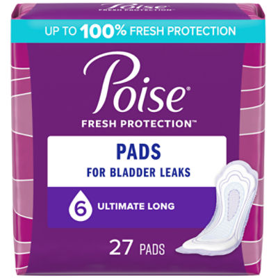 Poise Fresh Protection Ultimate Long Pads, 27 count