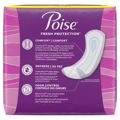 Poise Incontinence & Postpartum Pads, 8 Drop Absorbency, Extra Length