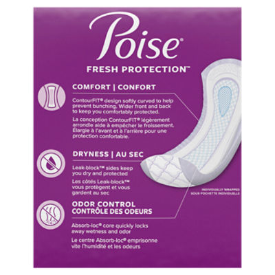 Poise Incontinence Pads & Postpartum Incontinence Pads, 6 Drop Ultimate  Absorbency, Long Length, 90 Count (2 Packs of 45), Packaging May Vary