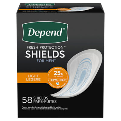 Depend Bladder Control Shields Incontinence Pads for Men - Light