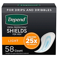 Depend Underwear Liners, Shields Light, 58 Each