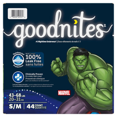 Goodnites Boys Nighttime Underwear, Sizes 6-8, S/M, 43-68 lbs, 44 Count Image 7 of 14