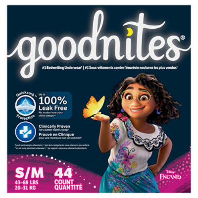 Goodnites Girls' Nighttime Bedwetting Underwear, Size S/M (43-68 lbs), 44  Ct - The Fresh Grocer