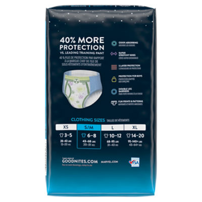 Goodnites Boys' Bedwetting Underwear S/M (43-68 lbs), 44 count - Kroger
