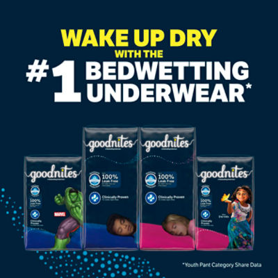 Goodnites Boys' Nighttime Bedwetting Underwear, Size S/M (43-68