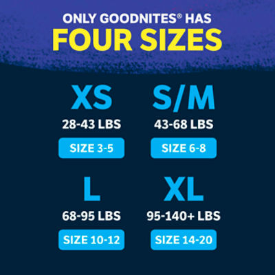 Goodnites Girls' Nighttime Bedwetting Underwear, Size S/M (43-68
