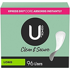 U by Kotex Clean & Secure Panty Liners, Light Absorbency, Long Length