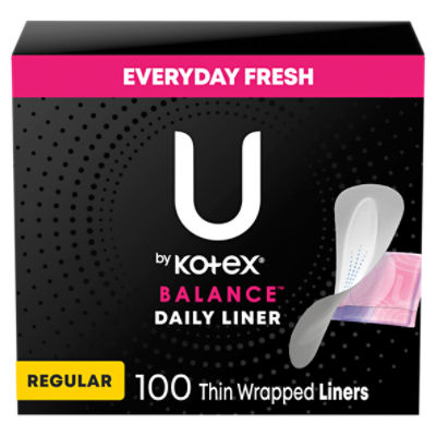 U by Kotex Balance Daily Wrapped Panty Liners, Light Absorbency, Regular Length