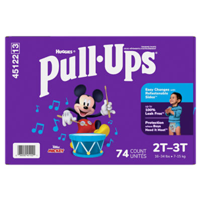 Pull-Ups Boys' Potty Training Pants, 2T-3T (16-34 lbs), 74 Count