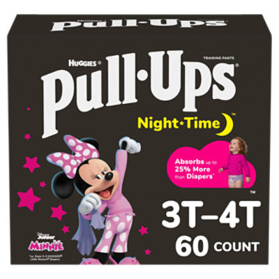 Huggies Pull-Ups Night Time Training Pants, 3T-4T, 32-40 lbs, 60 count