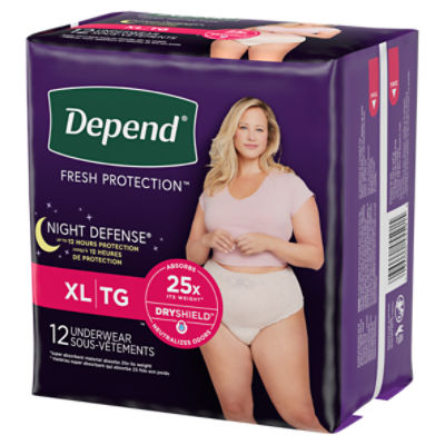 Depend Night Defense Adult Incontinence Underwear Overnight, Extra