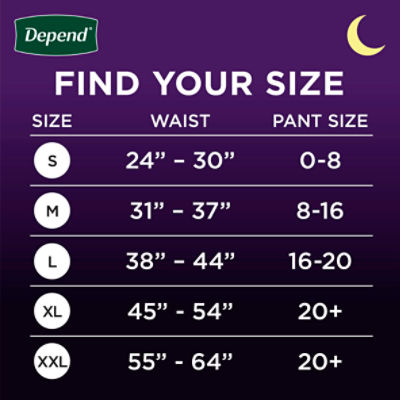 Depend Night Defense Adult Incontinence Underwear for Women, Overnight,  Large, Blush, 14 Count