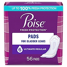Poise Fresh Protection Ultimate Regular Pads, 56 count