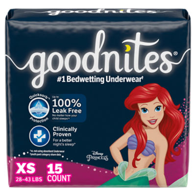 Goodnites Girls' Nighttime Bedwetting Underwear, Size Extra Small