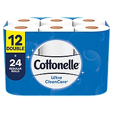 Cottonelle Ultra CleanCare Toilet Paper, Double Rolls, 12 Each