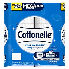 Cottonelle Ultra CleanCare Toilet Paper, 6 Mega Rolls, 6 Each