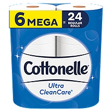 Cottonelle Ultra CleanCare Mega Roll Strong Bath Tissue, Toilet Paper, 20.4 Each