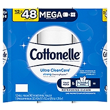Cottonelle Ultra CleanCare Toilet Paper, 12 Mega Rolls, 12 Each
