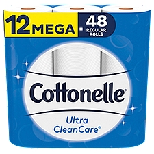 Cottonelle Ultra CleanCare Toilet Paper, 12 Mega Rolls, 12 Each