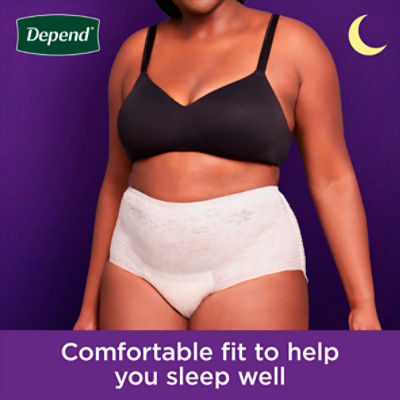 Depend Night Defense Incontinence Underwear for Women, Disposable,  Overnight, Small, Blush, 34 Count (Packaging May Vary)