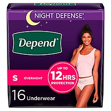 Depend Night Defense Adult Incontinence Underwear Overnight, Small Blush Underwear
