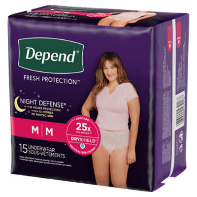 Depend Night Defense Adult Incontinence Underwear for Women, Overnight, XXL,  Blush, 40Ct 