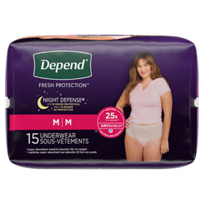 Depend Women's Night Defense Incontinence Underwear Blush L - 14 ct pkg
