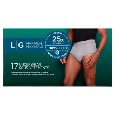 Depend Fresh Protection Adult Incontinence Underwear Maximum, Large Grey  Underwear