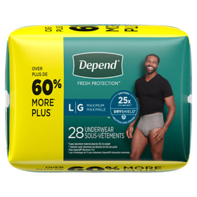 Depend Fresh Protection Adult Incontinence Underwear Maximum, Large Grey  Underwear - The Fresh Grocer