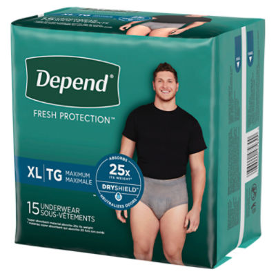 Depend Fresh Protection Adult Incontinence Underwear Maximum, Extra-Large  Grey Underwear - Fairway