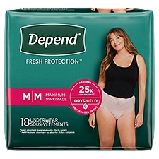 Depend Women's Underwear - Medium, 18 Each
