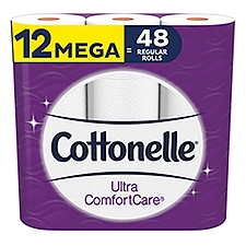 Cottonelle Ultra ComfortCare Toilet Paper, 12 Mega Rolls, 12 Each
