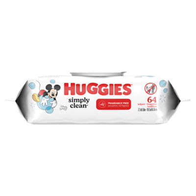 Huggies Simply Clean Unscented Baby Wipes, 64 Each