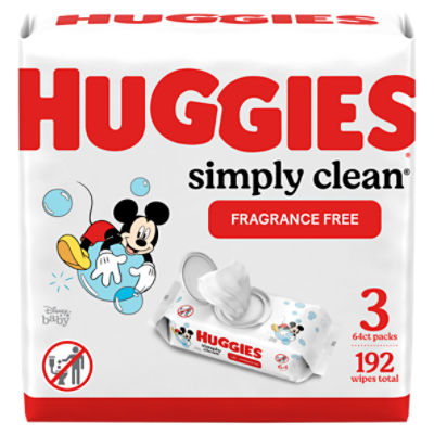 Huggies Simply Clean Unscented Baby Wipes, 192 Each