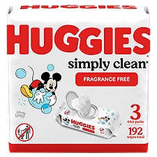 Huggies Simply Clean Unscented Baby Wipes, 192 Each