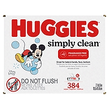 Huggies Simply Clean Fragrance Free Baby Wipes, 384 Each