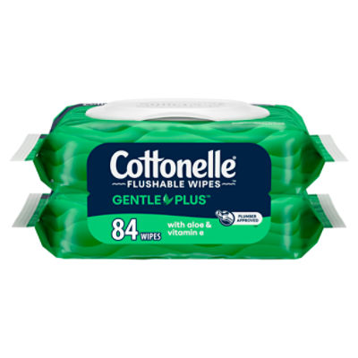 Cottonelle GentlePlus Hypoallergenic Flushable Wipes, 42 count, 2 packs