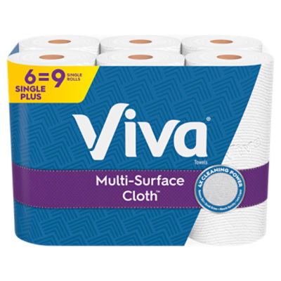 Viva Multi-Surface Cloth Choose-A-Sheet Towels, 83 2- ply sheets per roll, 6 count