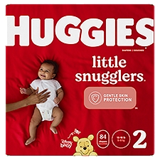 Huggies Little Snugglers Diapers, Baby Size 2, 84 Each