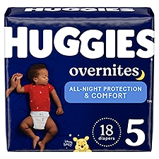Huggies Overnites Nighttime Baby Diapers Size 5 (27+ lbs), 18 Each