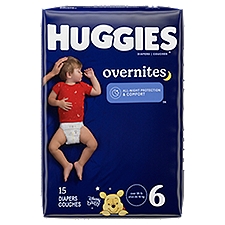 Huggies Overnites Diapers, Nighttime Baby Size 6, 15 Each