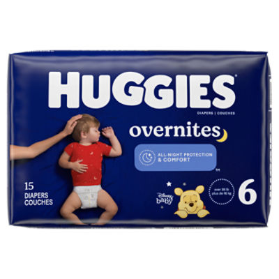 Huggies Overnites Nighttime Baby Diapers Size 6 (35+ lbs) - The