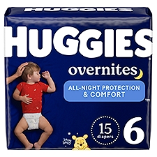 Huggies Overnites Diapers, Nighttime Baby Size 6, 15 Each