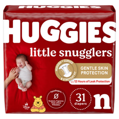 Huggies Little Snugglers Baby Diapers, Size Newborn (up to 10 lbs), 31 Ct, 31 Each