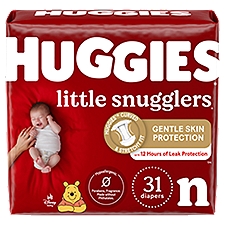 HUGGIES Little Snugglers N Up to 10 lb, Diapers, 31 Each