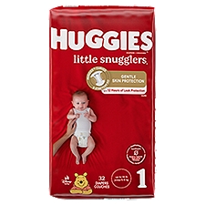 Huggies Little Snugglers Diapers, Baby Size 1, 32 Each