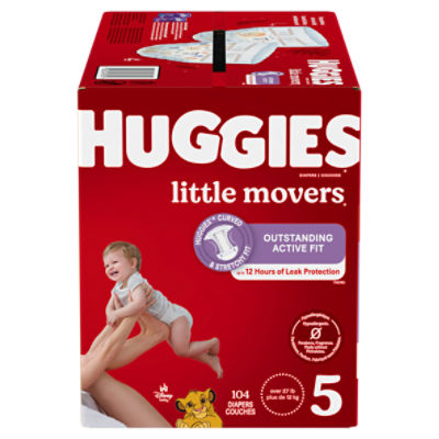 Huggies Little Movers Diapers Huge Value, Size 5, Over 27 lb, 104 Count Image 13 of 16