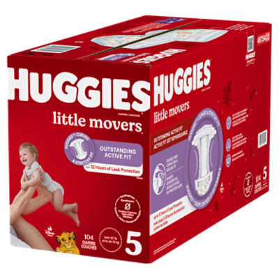 Huggies Little Movers Diapers Huge Value, Size 5, Over 27 lb, 104 Count Image 14 of 16