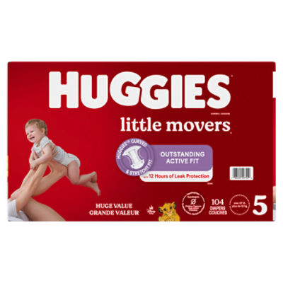 Huggies Little Movers Diapers Huge Value, Size 5, Over 27 lb, 104 Count Image 11 of 16